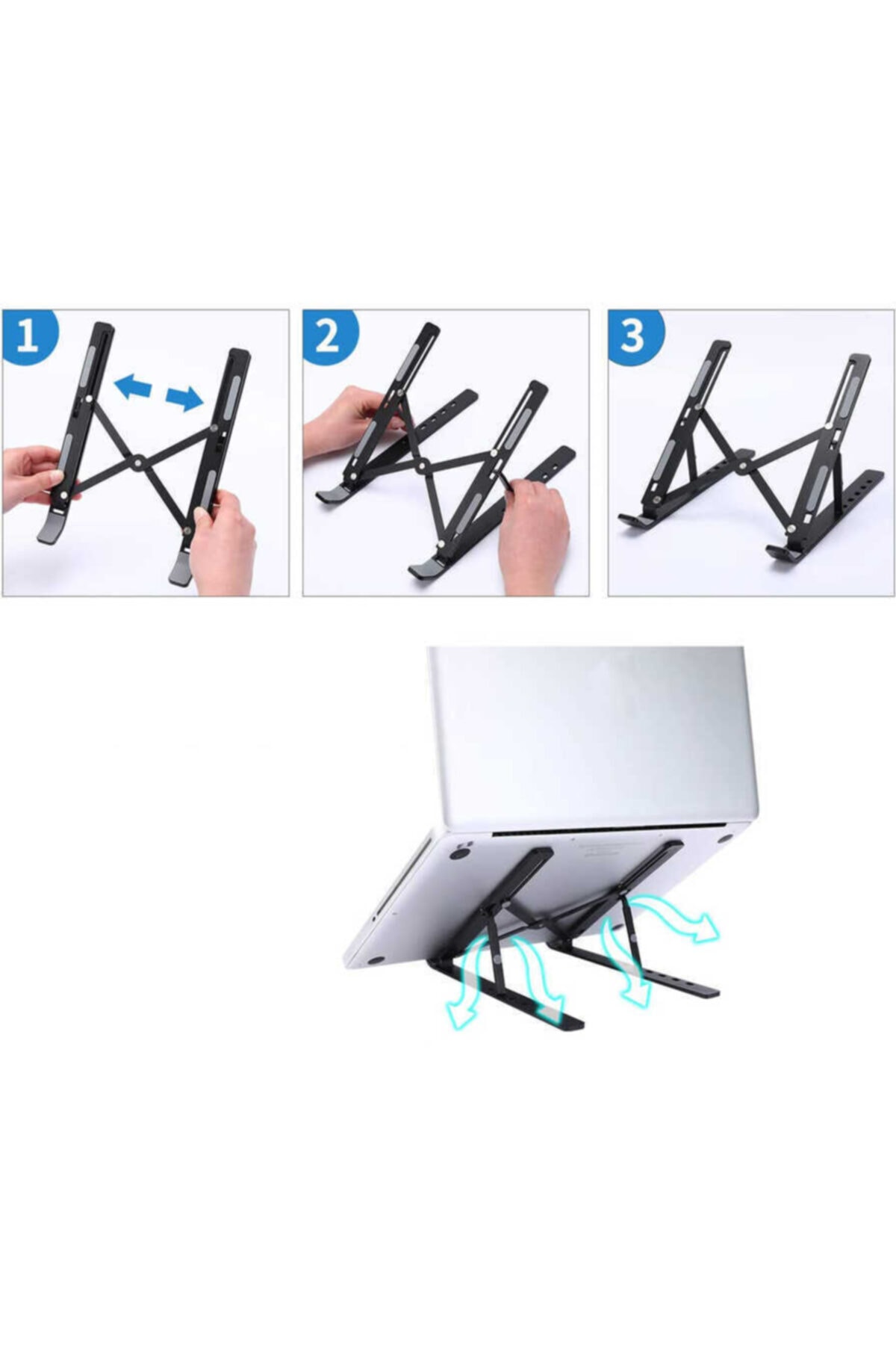 Msı Uygun 13-14-15-16-17-18inç Laptop Notebook Standı Kancalı Tasarım Cihazınız Kaymaz Ve Düşmez 6