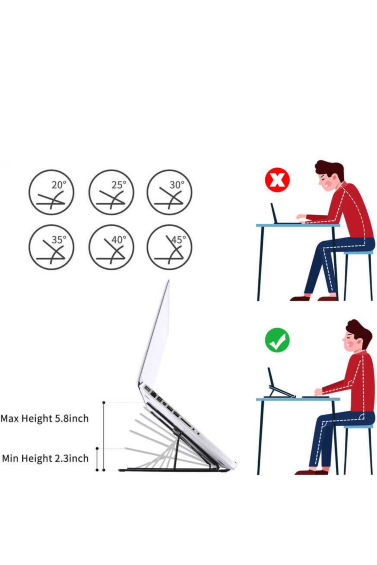 Msı Uygun 13-14-15-16-17-18inç Laptop Notebook Standı Kancalı Tasarım Cihazınız Kaymaz Ve Düşmez 7