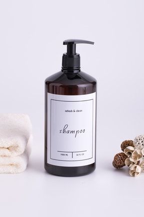 Amber Cam Görünümlü Plastik Shampoo (şampuan) Şişe 1000ml RLNA106