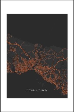 Istanbul Harita Şehir Fine Art Print Baskı Tablo Duvar Dekorasyon Ürünü Çerçevesiz Poster ODA0IST001