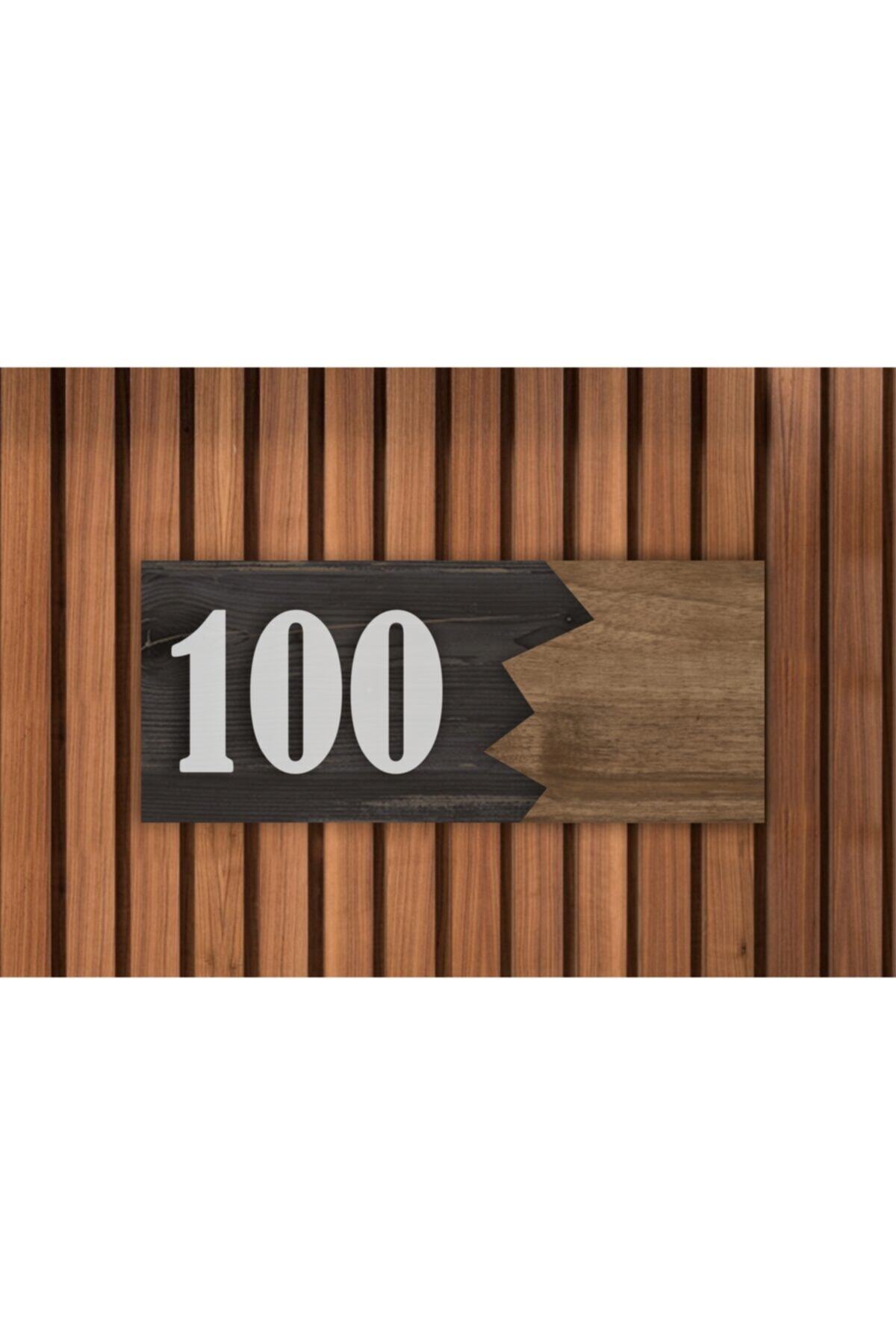 Dekoratif Ahşap Kapı Numarası 129