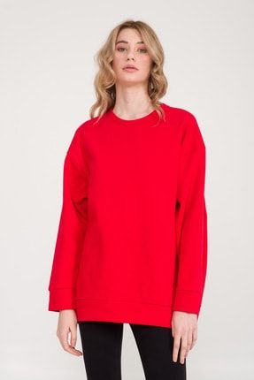Kadın Şardonlu İki İplik Oversize Sweatshirt 45830-B95-K422-912