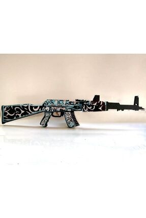 Ahşap CS-GO Frontside Misty AK-47 Lastik Atar Oyuncak Tüfek OYCSTU5002