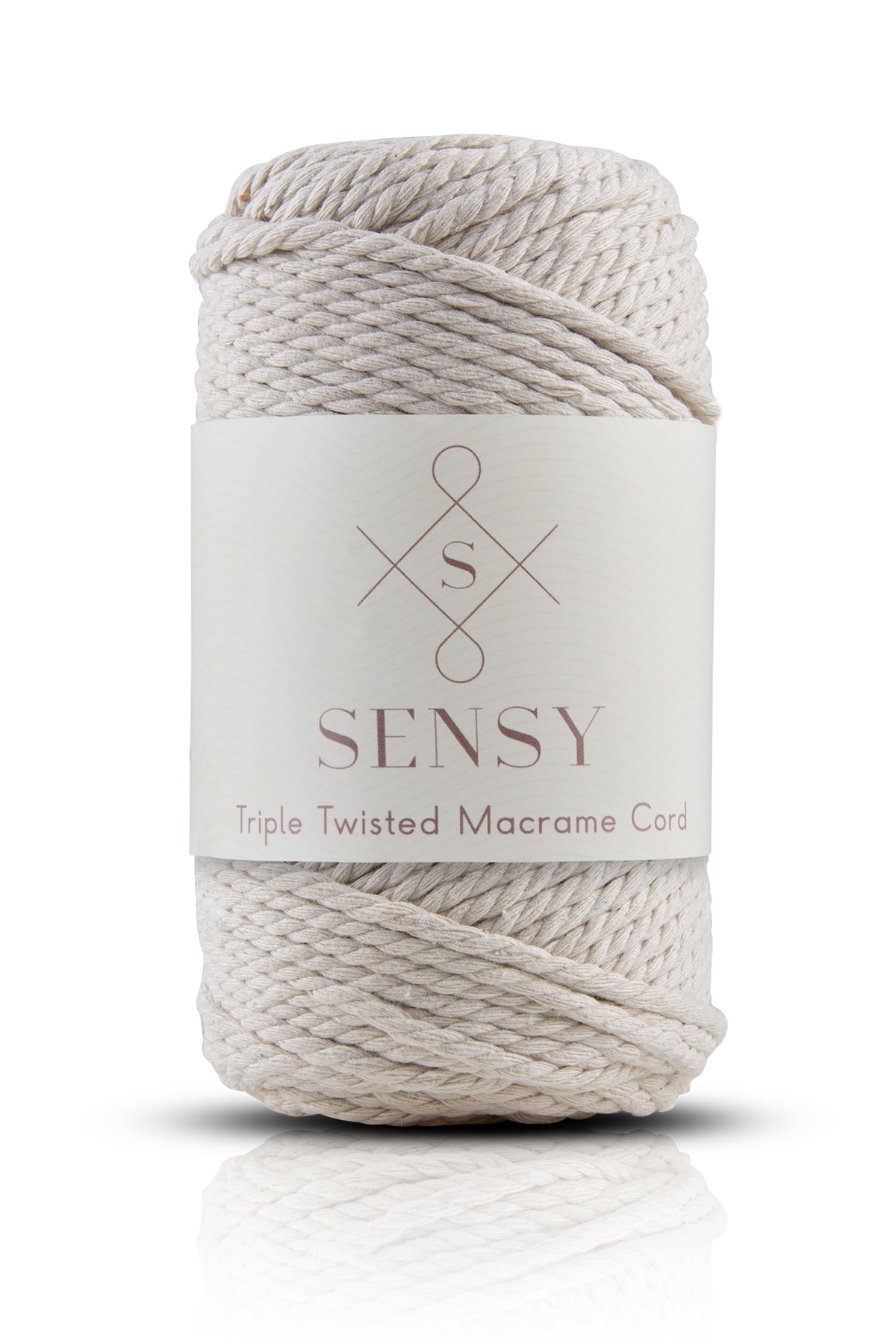 SENSY-Premium 3 Twist 3mm Three Twist Scanned Macrame Rope Rope Rope Set of 3 Ecru-brick-milky Brown 2