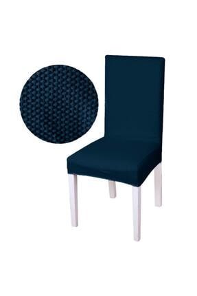 Balpeteği Likra Kumaşlı Sandalye Örtüsü Yıkanabilir Sandalye Kılıfı 6 Lı Petrol Mavi BPS120