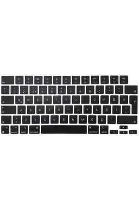 Macbook Pro 2021 A2442 14 Inç M1 Pro M1 Max İşlemci Türkçe Silikon Klavye Koruyucu Siyah case075