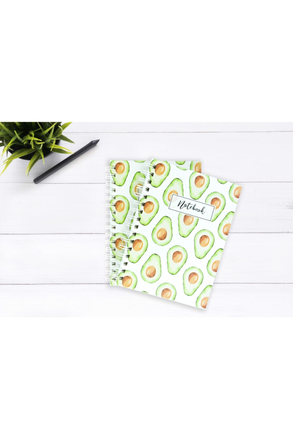 Fark Tanıtım-Avocado Patterned Unlined Spiral Notebook 3