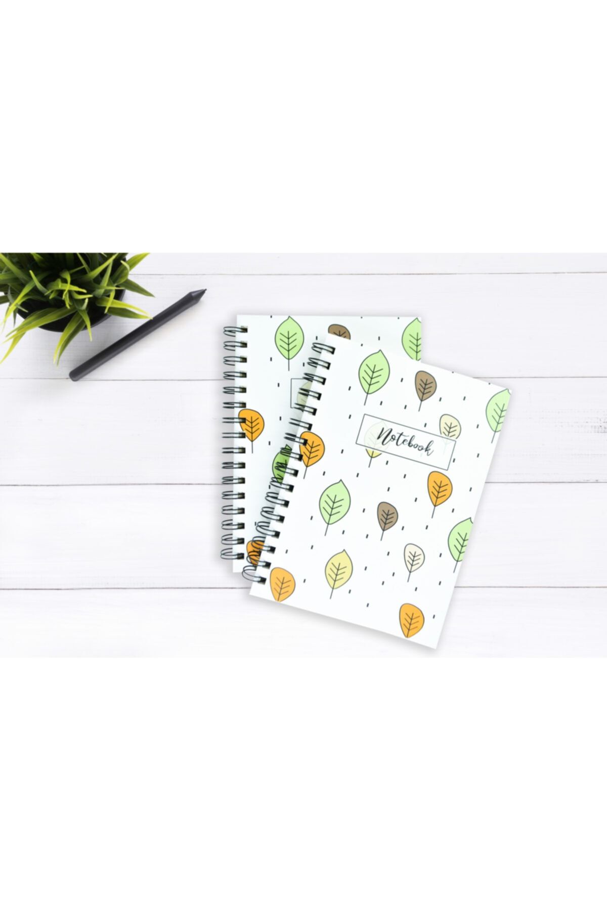 Fark Tanıtım-Leaf Patterned Unlined Spiral Notebook 3