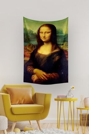 Leonardo Da Vinci Mona Lisa Duvar Örtüsü Halısı 140x100 Cm-70x100 Cm DO-Ressam