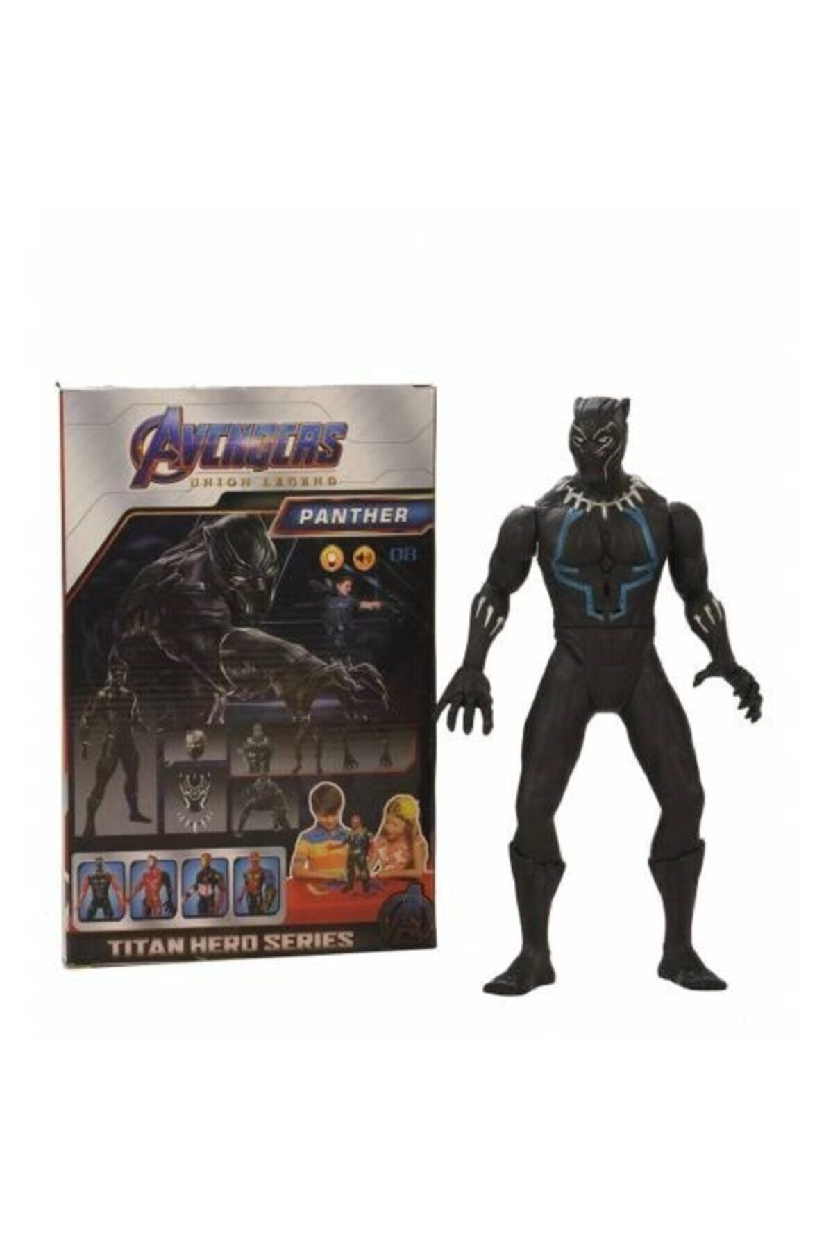BARAN-Black Panther Toy Character Figure with Sound and Light 30 Cm Black Panther Figure 2