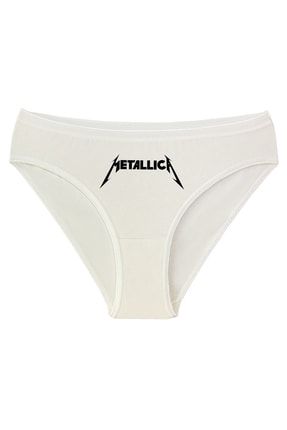 Metallica Külot Kadın Ekru Sevgililer-arkadaş-doğum-günü Hediyesi Pamuklu Kilot Don Bikini Kesim K-KC-RKC24