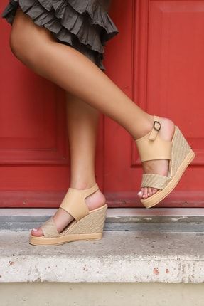 Kadın Bej Dolgu Topuklu Ayakkabı HASIRACK