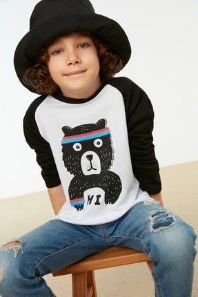 Picture of Beyaz Baskılı Erkek Çocuk Örme T-Shirt TKDAW22TS0238