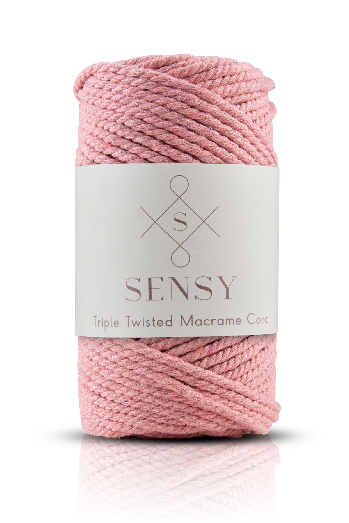 SENSY-Premium 3 Twist Macrame Rope 3mm Three Twist Scannable Macrame Rope Rope 3 Ply Ecru-salmon-light Gray 3