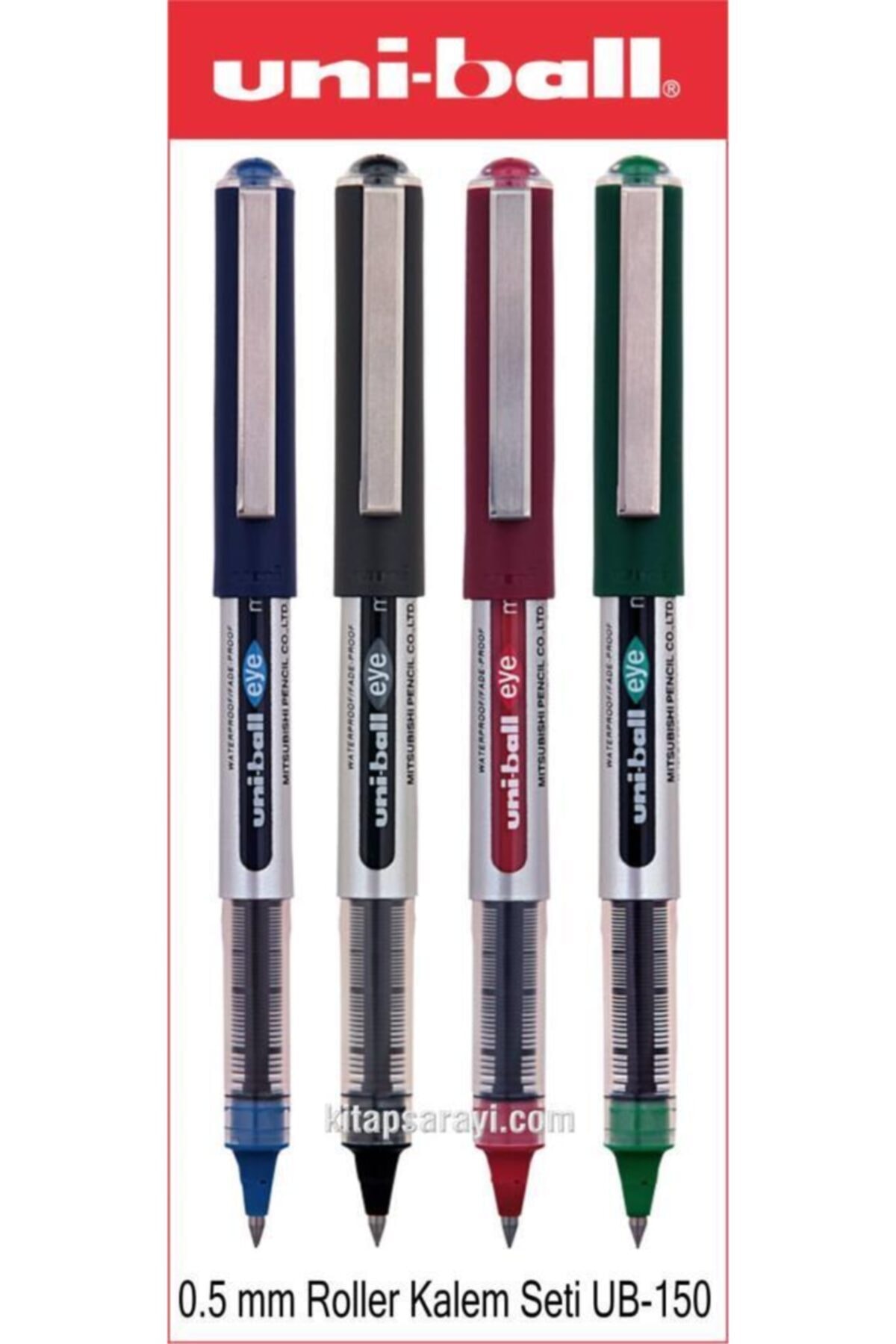 UNİ-BALL Uniball Eye Mikro 0.5 Mm Roller Kalem Seti 4 Adet Ub-150