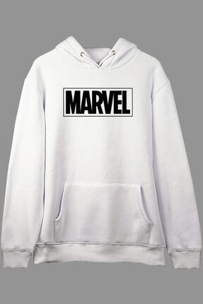 Oversize Marvel Tasarım Baskılı Kapüşonlu Sweatshirt Hoodie TYC00330234547