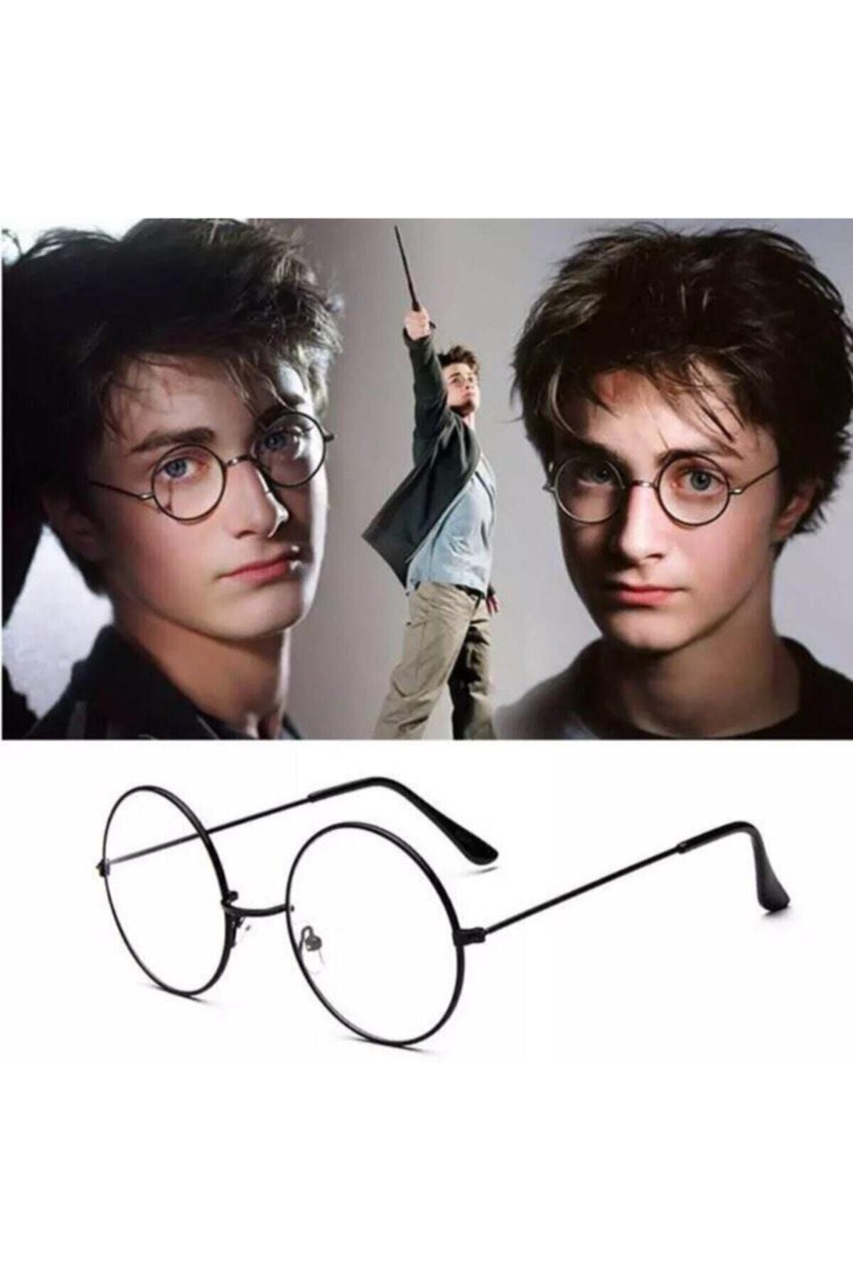 Unisex Siyah Yuvarlak Harry Potter Şeffaf Gözlük
