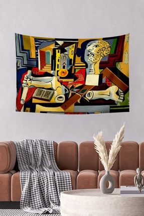 Pablo Picasso Stüdyoda Duvar Örtüsü Halısı 140x100 Cm-70x100 Cm DO-Ressam