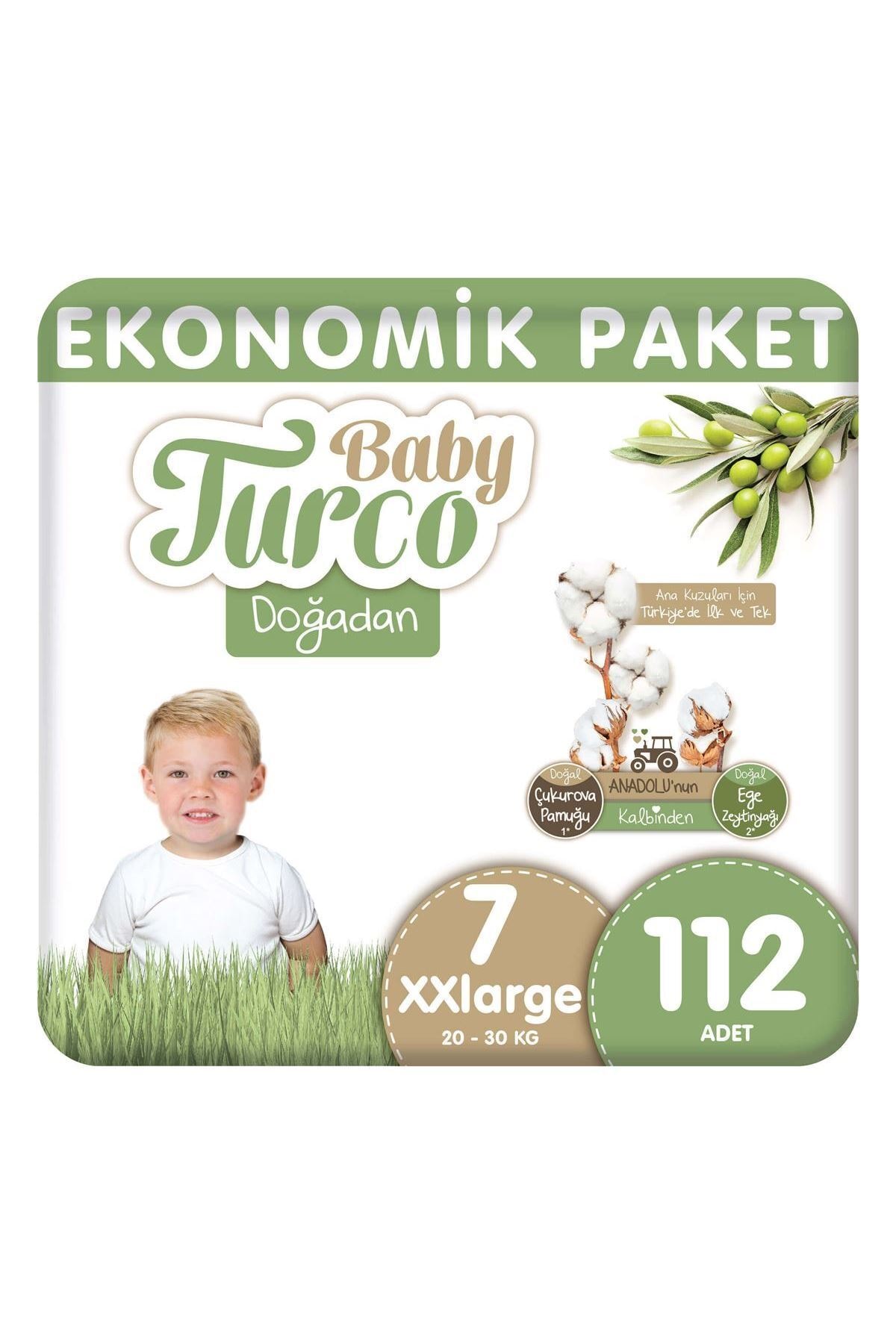 Baby Turco Doğadan Bebek Bezi Ekonomik Paket Xxlarge 7 Numara 112 Adet