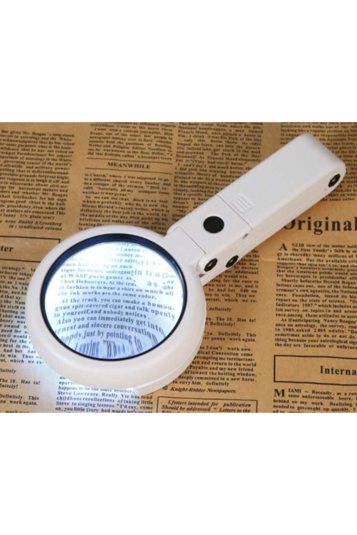 OCZ-Folding 3.5x10x Table Magnifier Loop Eyepiece Dual Stage LED Light 3