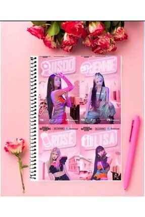 Black Pink Defter 1 Adet Özel Tasarım A4 Boyutu Telli Kareli Defter 21*29 Cm bulweiser83936