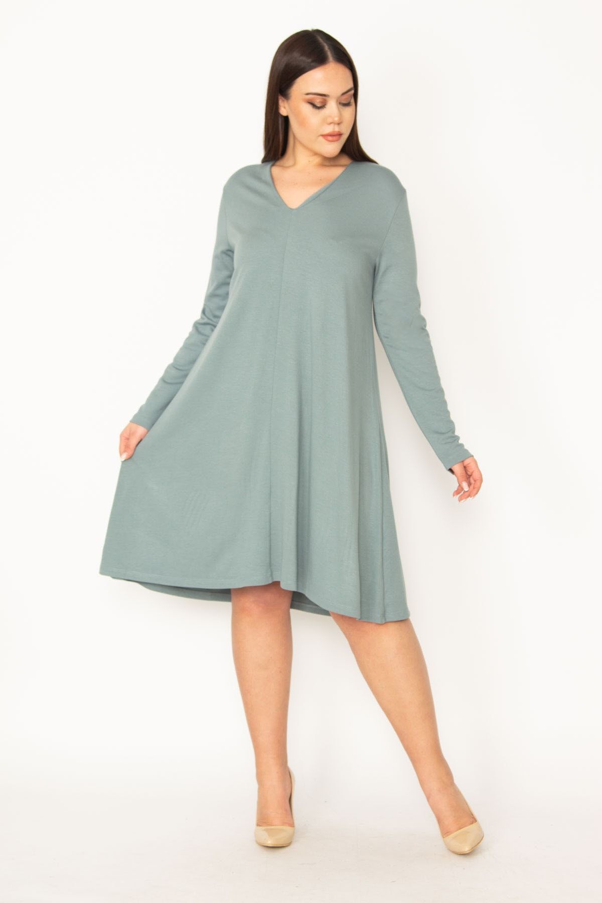 Zenana Premium Blue Knit Midi Dress