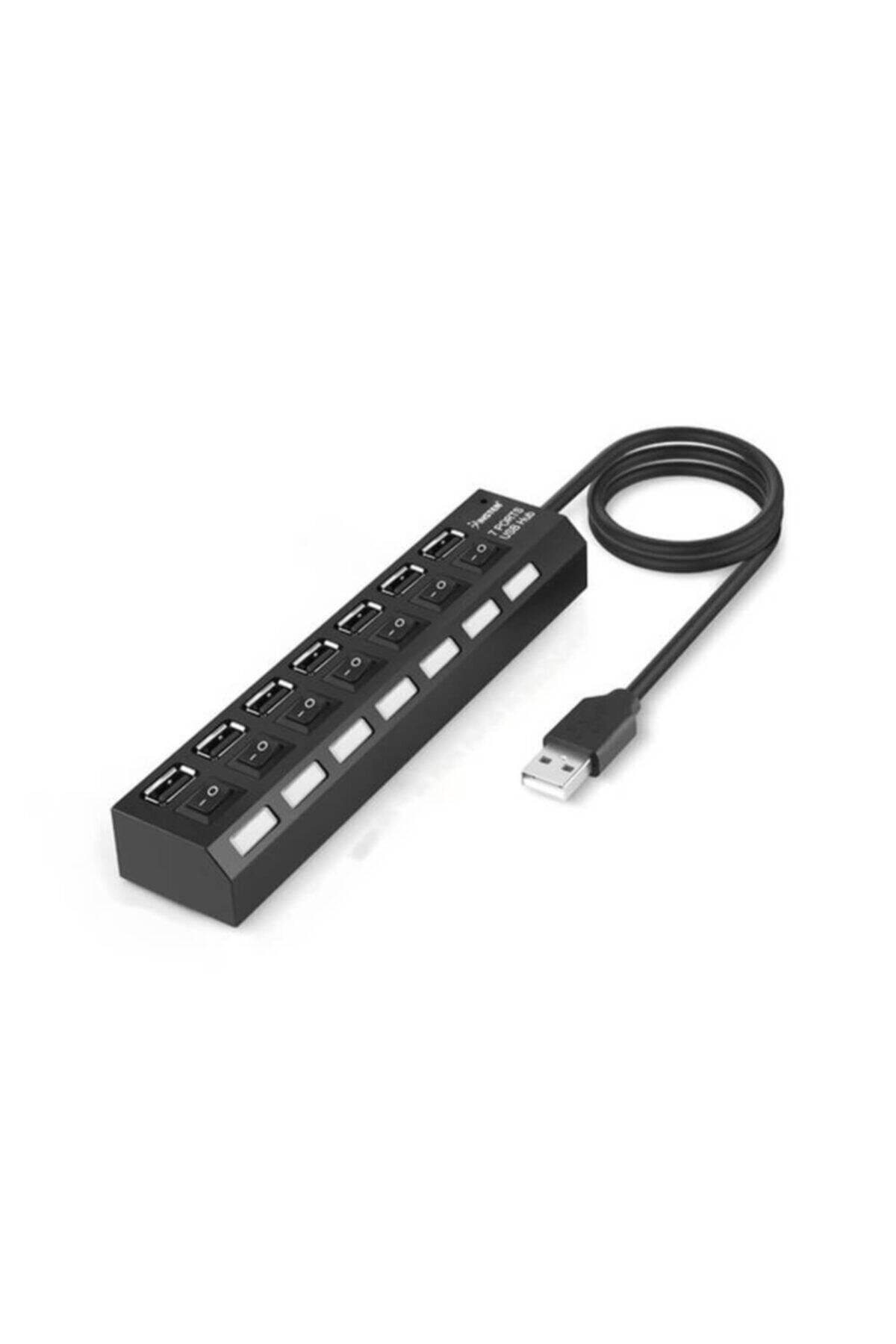 WOZLO-7 Port Usb Hub Multiplexer With On / Off Button Illuminated 5