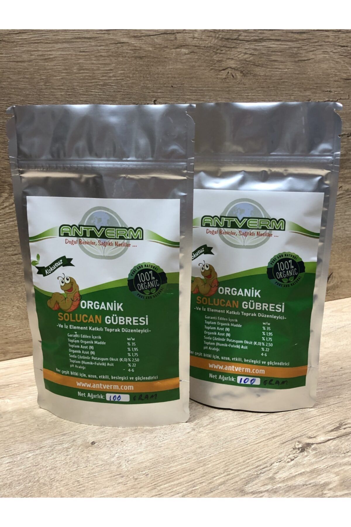 100gr Deneme Boy Salon Bitkileri Için Organik solucan Gübresi