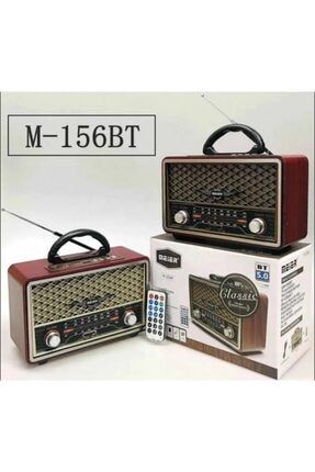 M-156bt Bluetooth Hoparlör Ahşap Görünümlü Nostaljik Fm Radyo Sd/usb/aux M-156BT