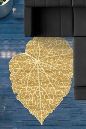 Dijital Baskılı Yıkanabilir Lazer Kesimli Sonbahar Yaprak Desenli Halısı NH07061