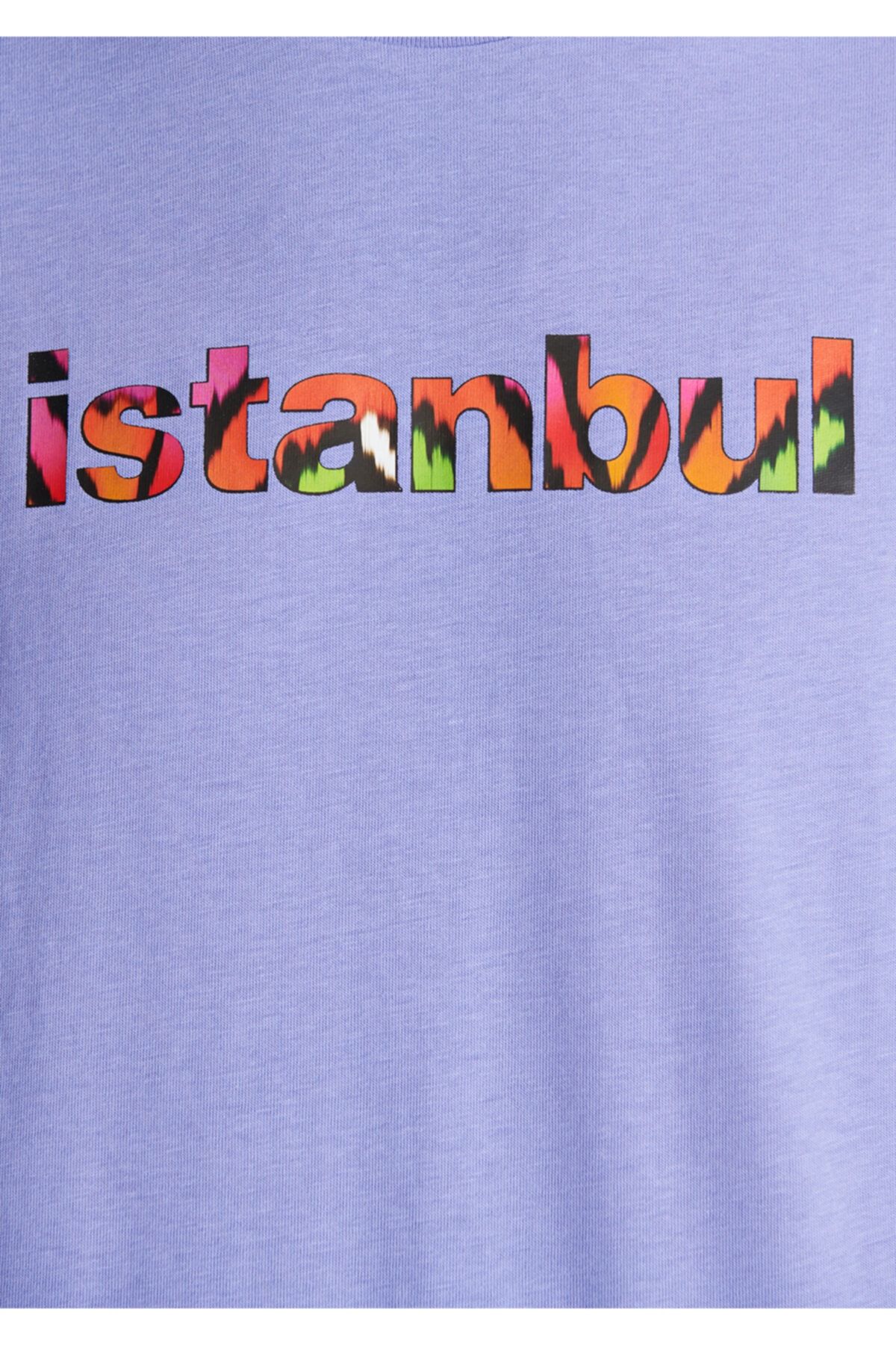 Mavi تی شرت لیلا چاپ شده استانبول تناسب / برش راحت 0610348-81079