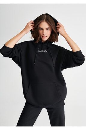 Kapüşonlu Siyah Sweatshirt 1610068-900