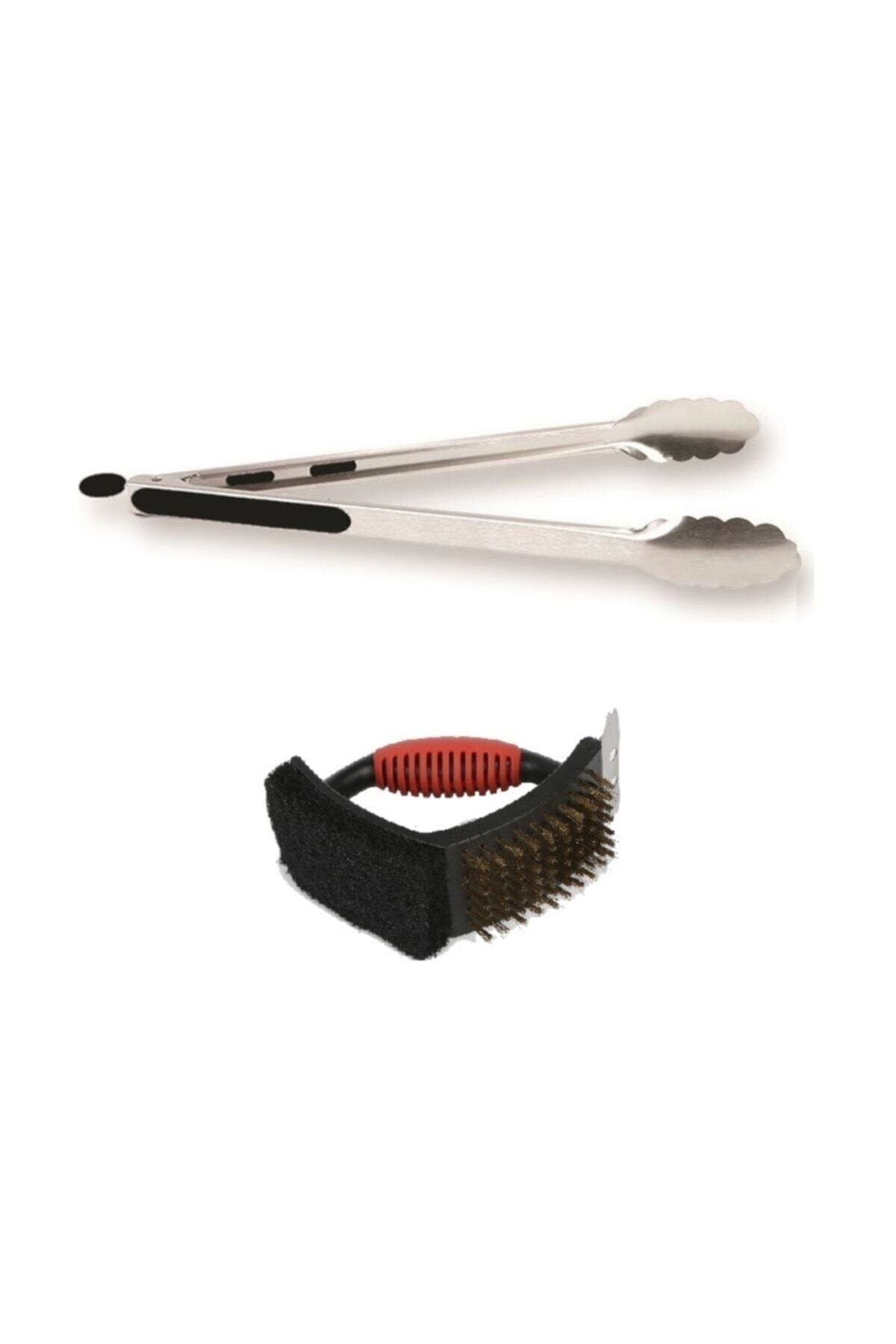 Barbekü Maşası 35 Cm - Barbekü Fırçası Seti - Mangal Maşası 35 Cm - Mangal Fırçası