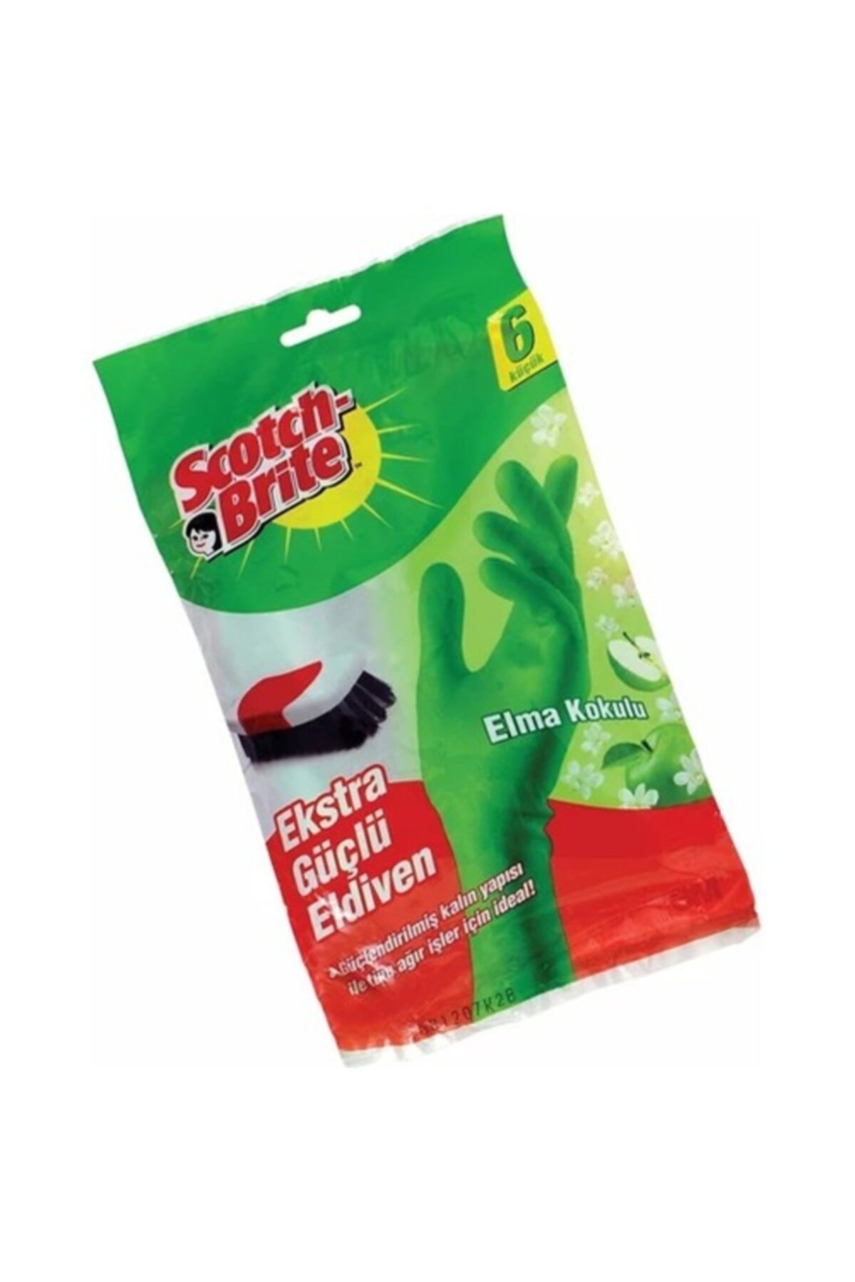 Scotch Brite Elma Kokulu Extra Güçlü Eldiven No:6 S Beden