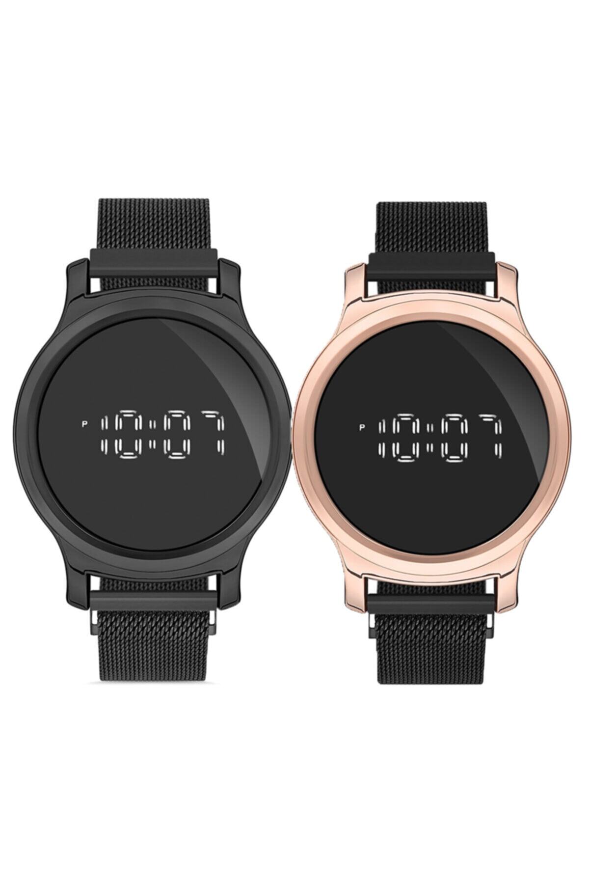 Magnetic Mesh Unisex Digital LED Wristwatch Set