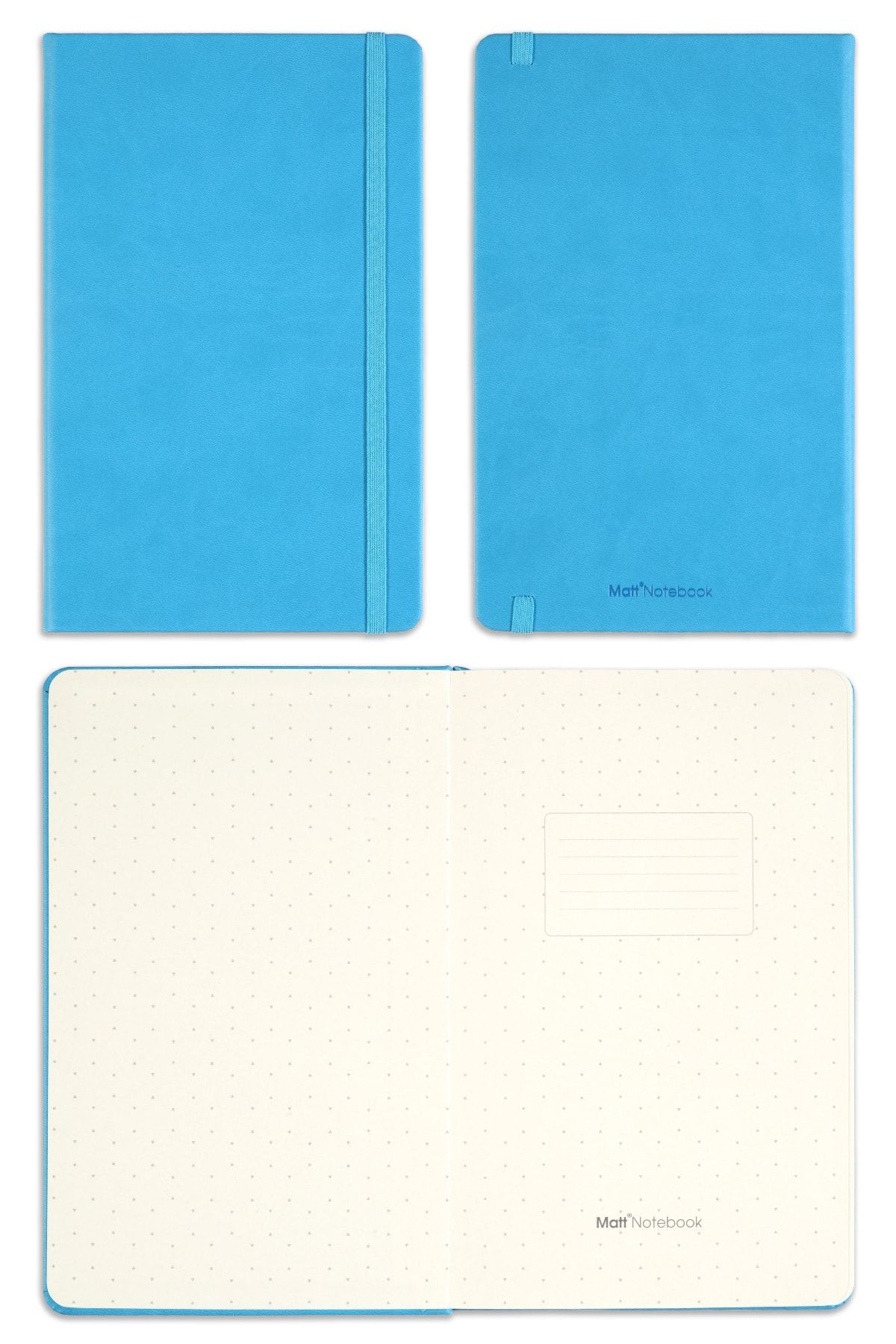 Matt Notebook-13x21 Elastic Notebook Plain Turquoise 6