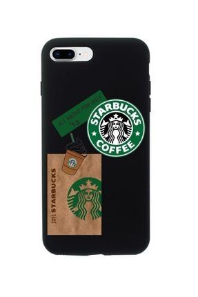 Iphone 8 Plus Starbucks Desenli Siyah Telefon Kılıfı EASTARBUCKS7P02