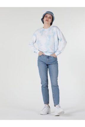 Regular Fit Batik Desenli Mavi Kadın Sweatshirt .CL1052451_Q1.V1_BLE