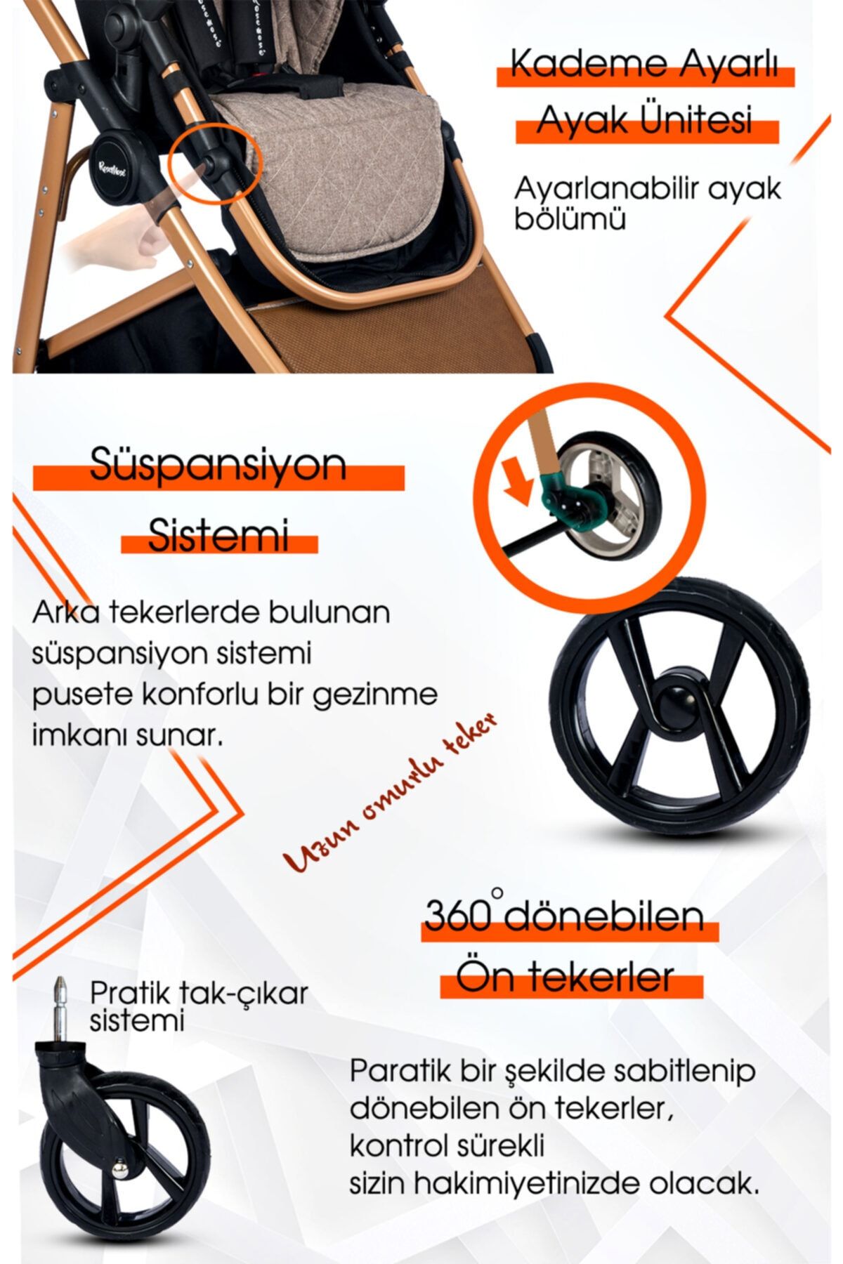 ROSE MOSE 605 Canopy Çift Yönlü Travel Sistem Bebek Arabası Puset Yeni Doğan Set SN11319