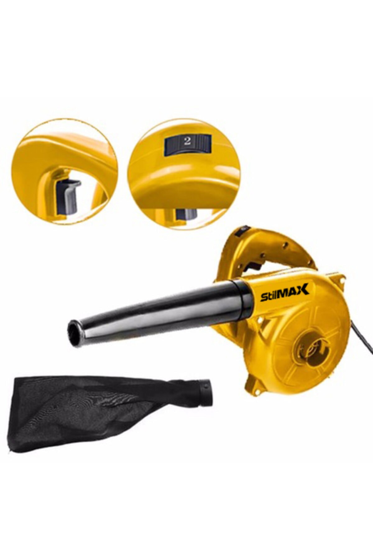 STILMAX Bakır Sargı Motor 1700 Watt Süper Güç 6 Kademe Devir Ayarlı Elektrikli Hava Körüğü Üfleme