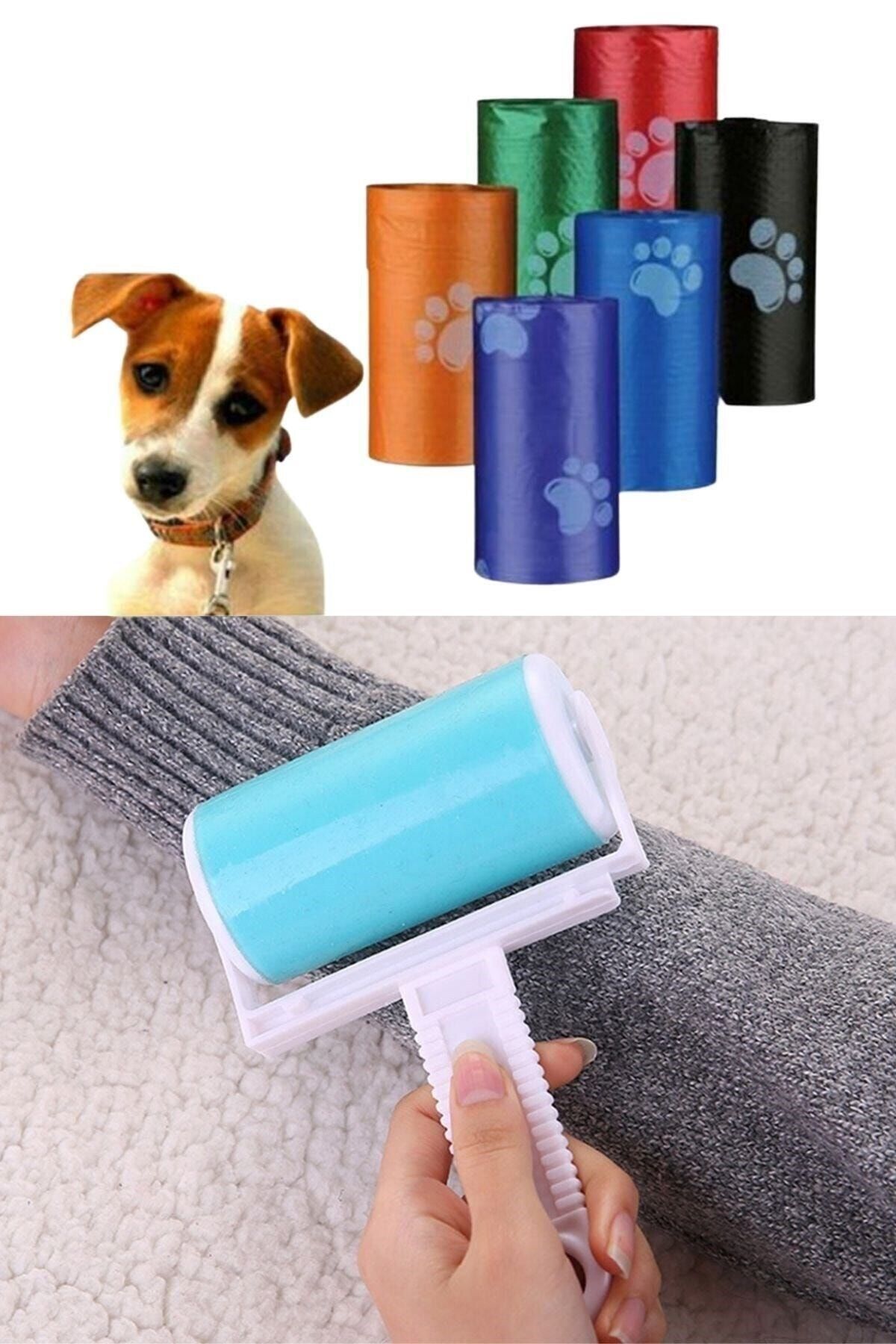Buffer-Washable Practical Feather and Dust Collection Roller Paw Pattern Cat Dog Poop Bag 4