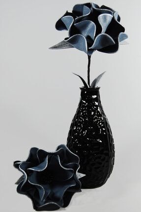 Yapay Çiçek Homemade Mavi - Gümüş Tek Dal Lateks Çiçek LH-21-445-2