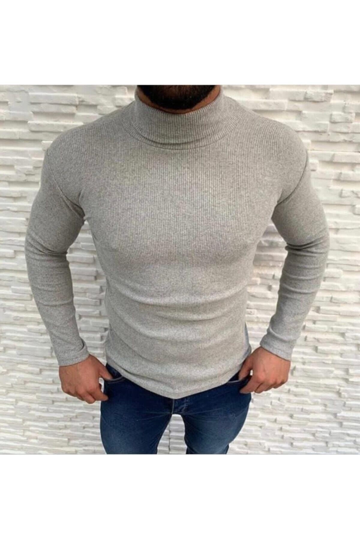 BugiaStore Light Gray Turtleneck Women s and Men s Sweater Unisex