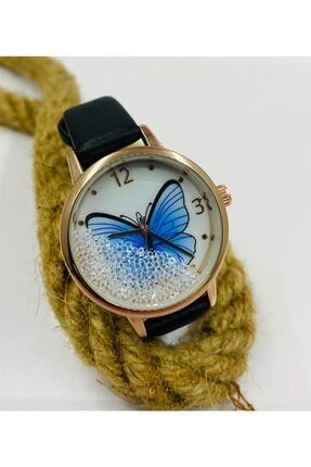 Şık Kelebek Desenli Taş Ayrıntılı Kadın Kol Saati Mls-1060