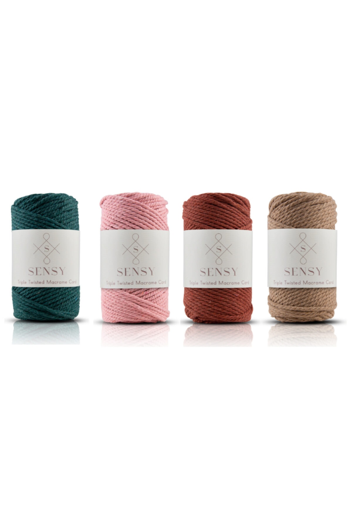 Premium 3 Twist 3mm Scanned Macrame Rope Rope Set of 4