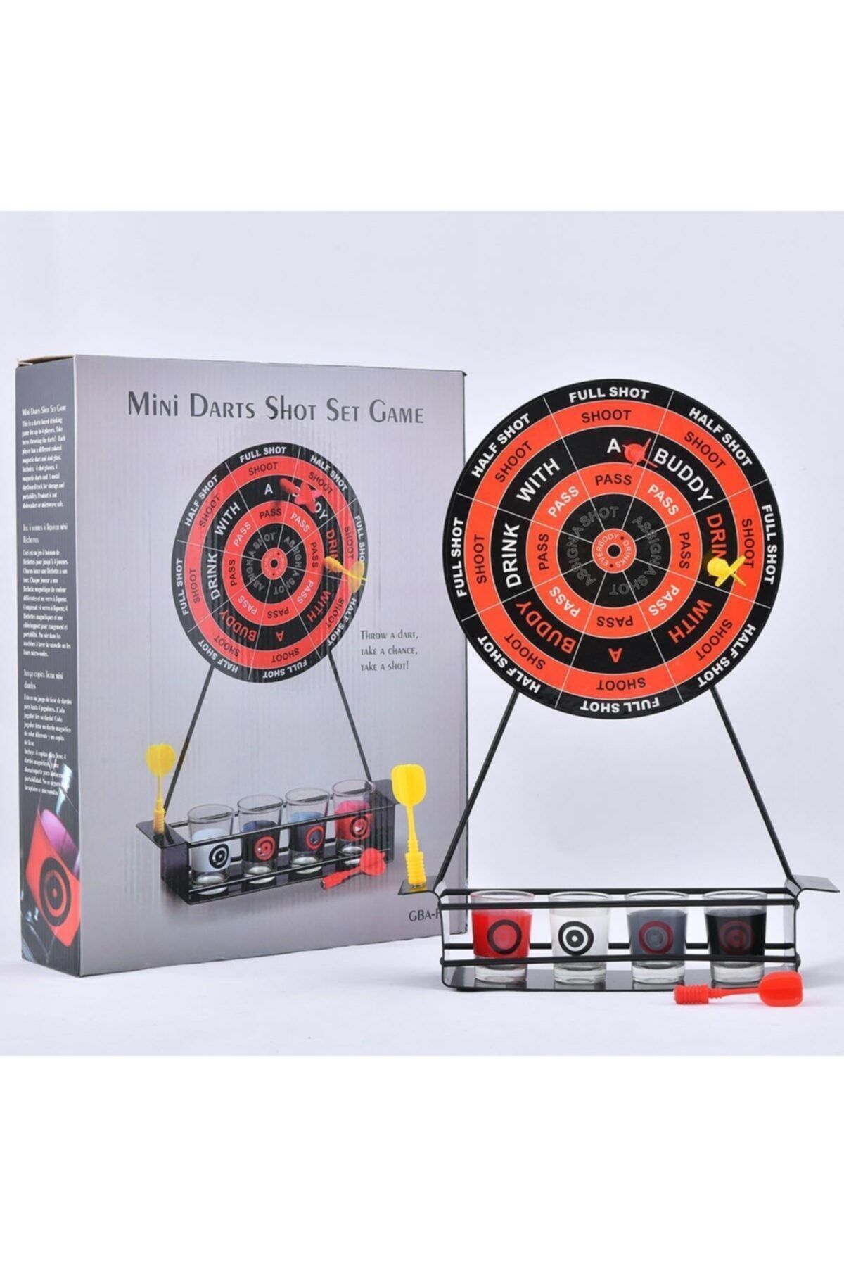 Genel Markalar 4 Adet Shot Bardaklı Cezalı Masaüstü Dart Oyunu