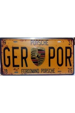 Kabartmalı Vintage Porsche Orginal Amerikan Plaka 15x30 78584