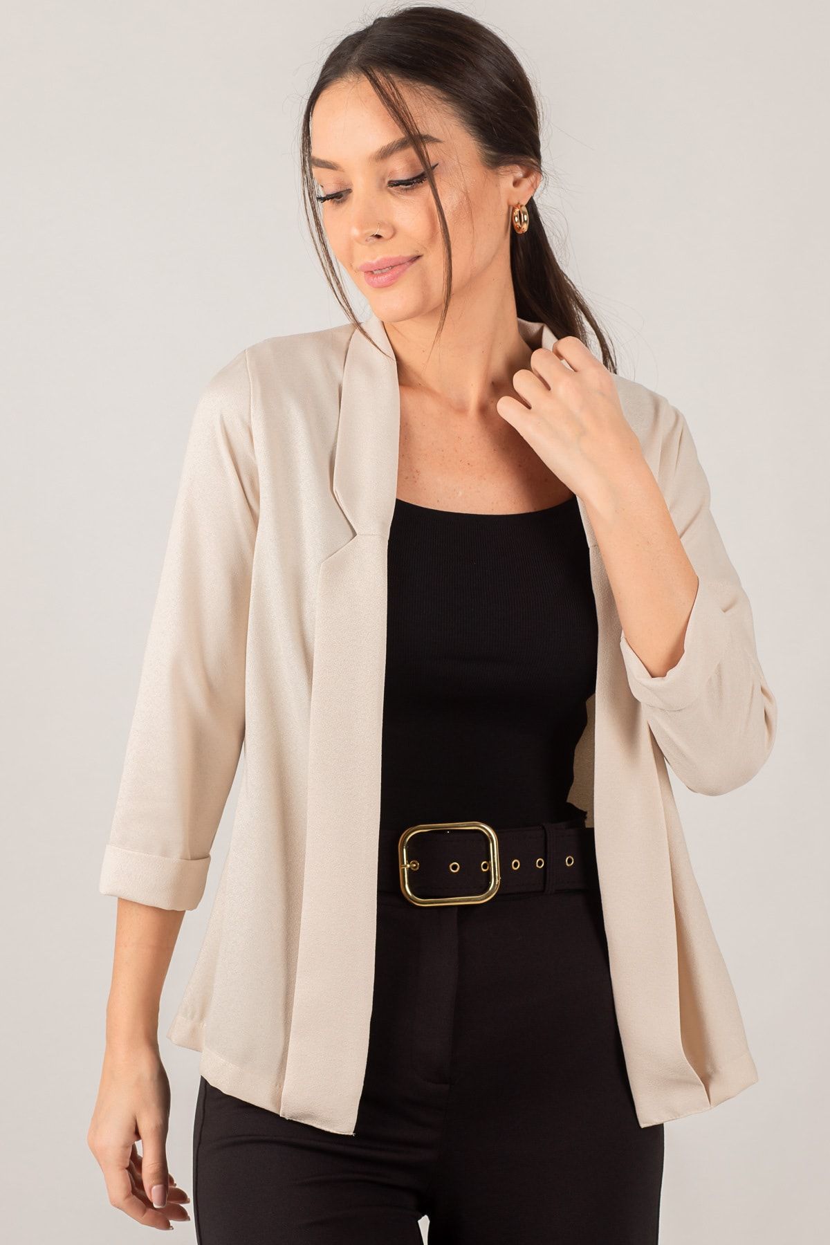Tan blazer jacket womens hotsell