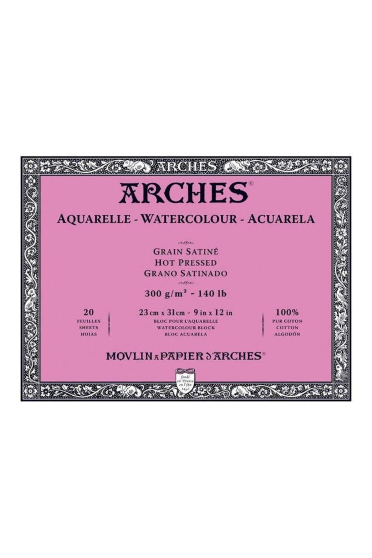 Arches Suluboya Blok Hot Press Natural White 300 gr 23x31 Cm 20 Sayfa