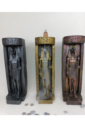 Antik Mısır Abutiu Dekoratif Mumluk & Tütsülük 3 Lü Set DMD2036